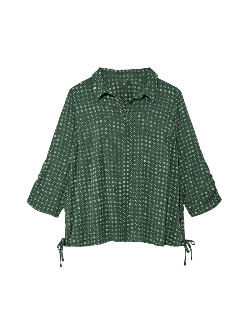 Front of plus size Hester Printed Button-Down Shirt by Prescott New York | Dia&Co | dia_product_style_image_id:128817